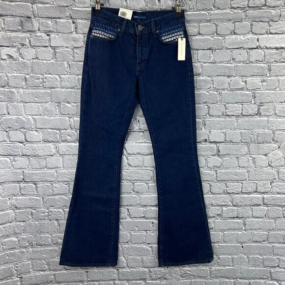 Levi's Stem Flare Jeans Embroidered Nwt Size 25 - Picture 6 of 10